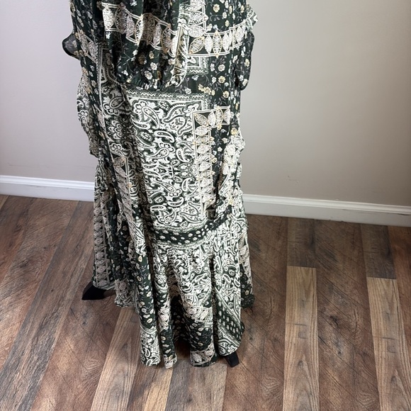 Lulus Field of Flowers Green Multi Print Long Sleeve Maxi Dress Size M - Picture 7 of 16